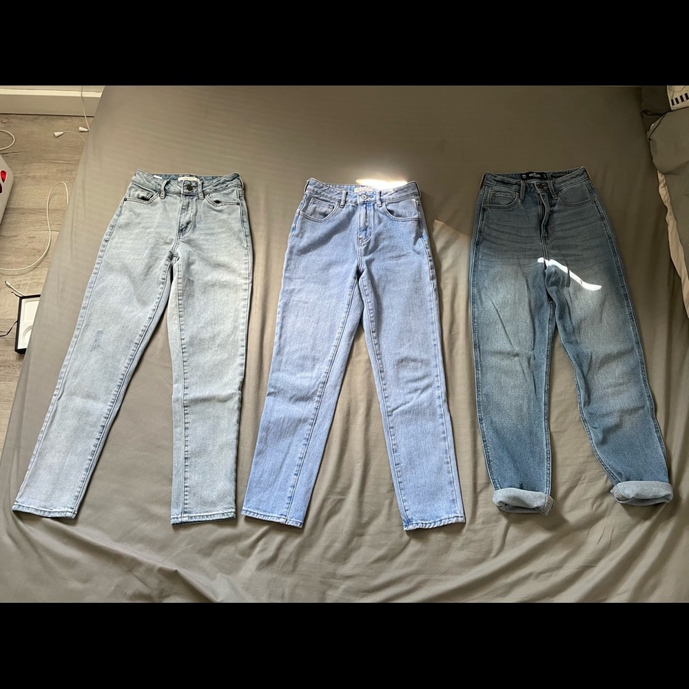 3 pairs of jeans.